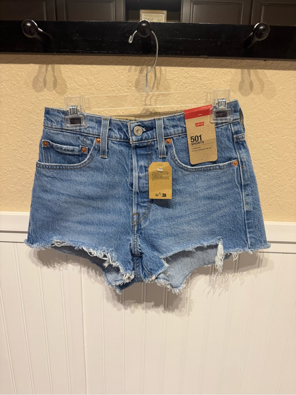 Levi's 501 Cutoff Denim Shorts in Light Blue